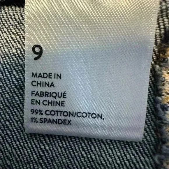 BP Buttoned Medium Wash Blue Denim Mini Skirt A-Line Stretch Front Snap Size M - Picture 6 of 9